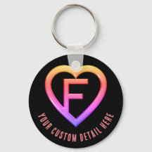 Glossy Heart initial Letter F