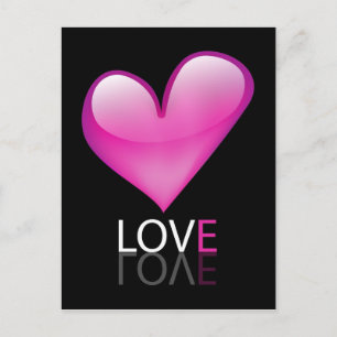 Glossy heart postcard