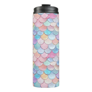 Glossy Mermaid Pastel Scale Thermal Tumbler