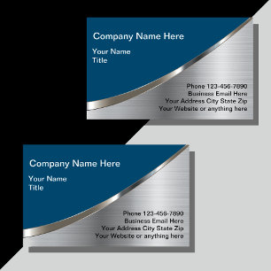 Glossy Metallic Look Construction Business Cards