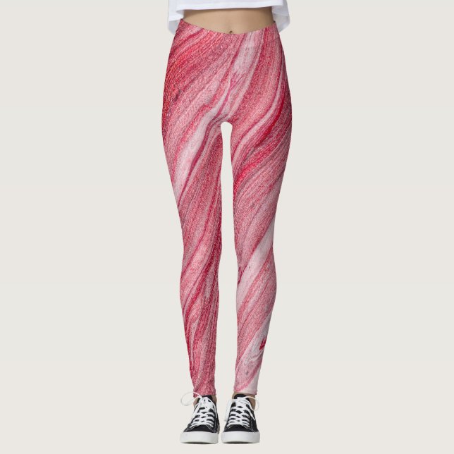 Glossy Nail Polish: Textured Background Leggings (Front)