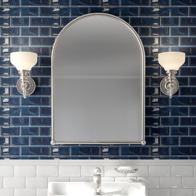 Glossy Navy Blue Subway Tile Wallpaper (Creator Uploaded)
