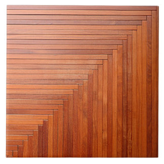 Glossy orange natural wooden planks tile