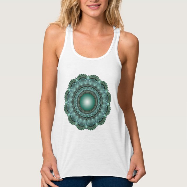 Glossy ornate mandala singlet (Front)