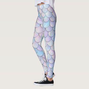 Glossy Pastel Purple Scale Leggings