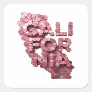 Glossy Pink CALIFORNIA Sticker Design