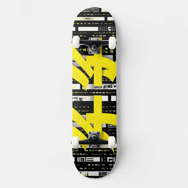 Glossy Pink Donut with Dark Sprinkles Skateboard (Front)