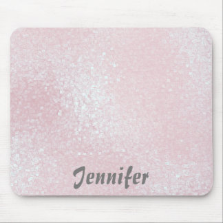 Glossy pink GIRLY Glitter PERSONALIZED YOUR NAME Mouse Pad