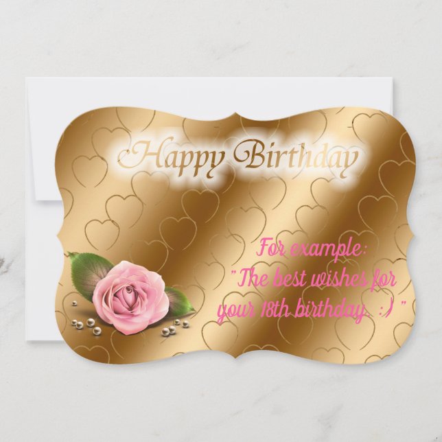Glossy Popular Rose Birthday Card (Front)