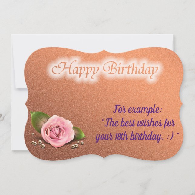 Glossy Popular Rose Birthday Card (Front)