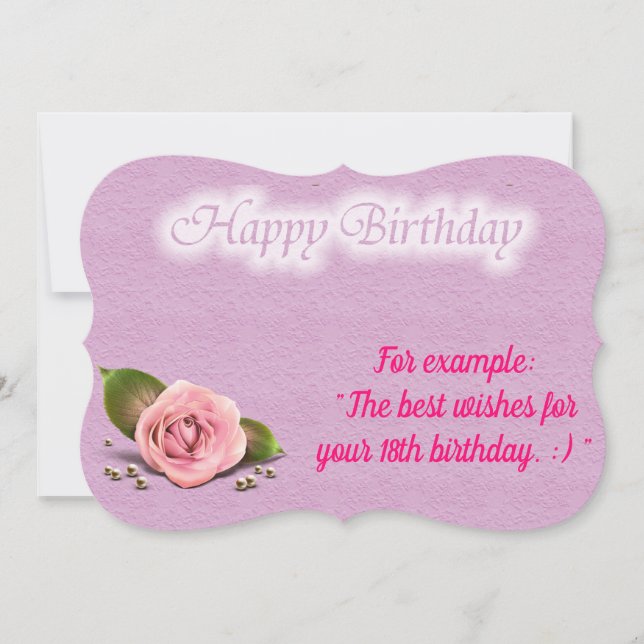 Glossy Popular Rose Birthday Card (Front)