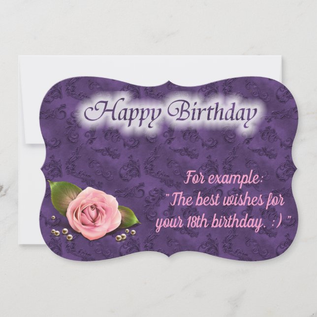 Glossy Popular Rose Birthday Card (Front)