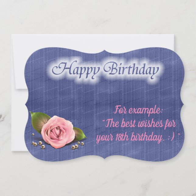Glossy Popular Rose Birthday Card (Front)
