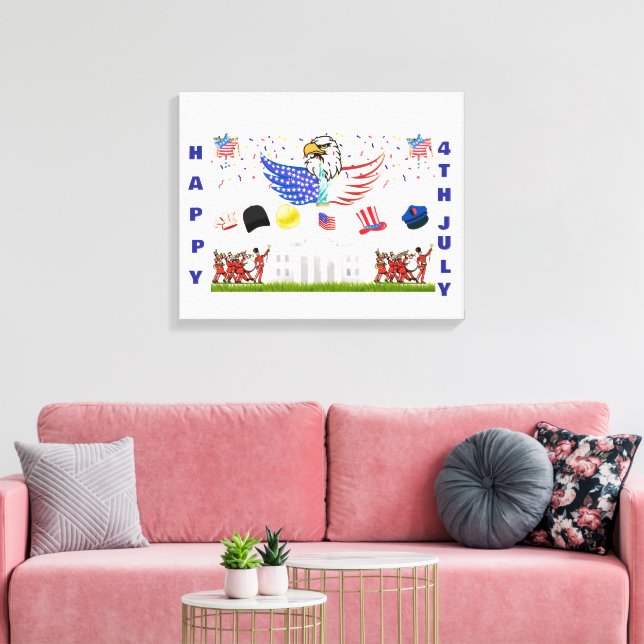 Glossy Poster -4th of July Canvas Print (Insitu(LivingRoom))