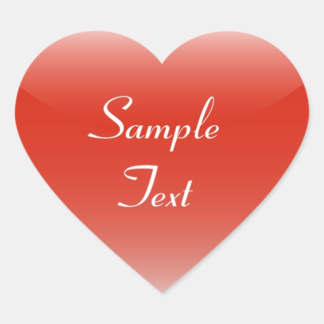 Glossy Red Heart Sticker (Front)