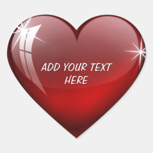 Glossy Red Heart Sticker