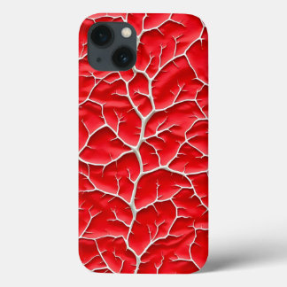 Glossy Red iPhone Case with Branch Texture