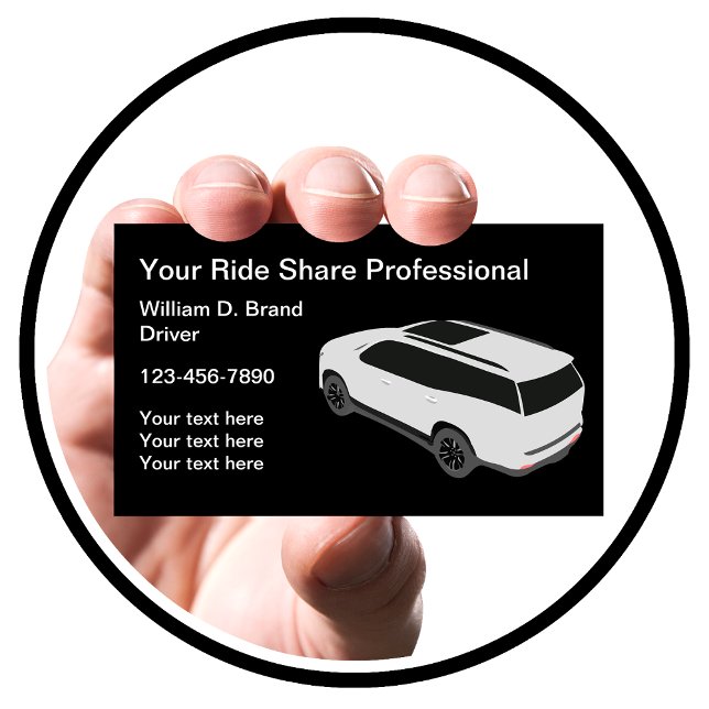 Glossy Ride Share Driver Business Cards (Uber Ride Haling Business Card)