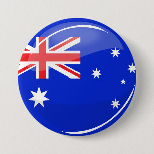 Glossy Round Australian Flag 7.5 Cm Round Badge
