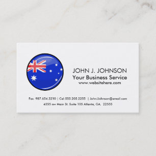 Glossy Round Australian Flag Business Card