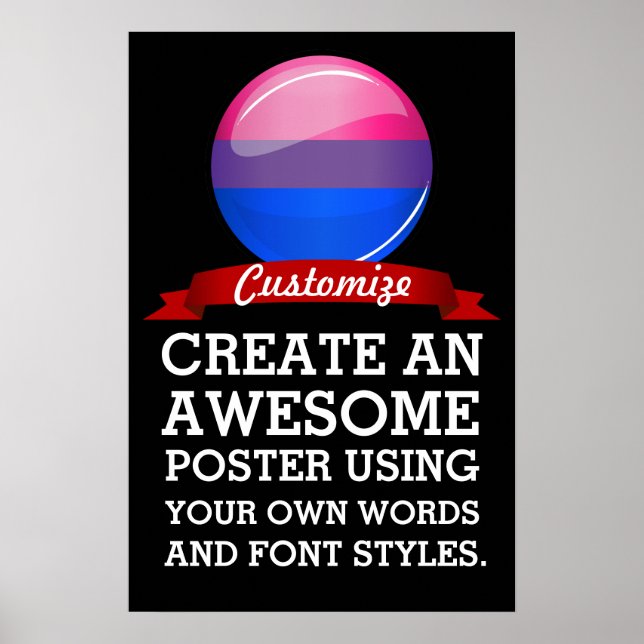 Glossy Round Bisexuality Flag Poster (Front)