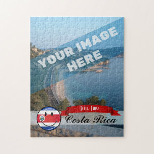 Glossy Round Costa Rican Flag Jigsaw Puzzle