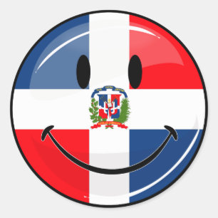 Glossy Round Dominican Republic Flag Classic Round Sticker