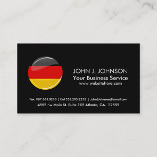 Glossy Round German Flag Business Card