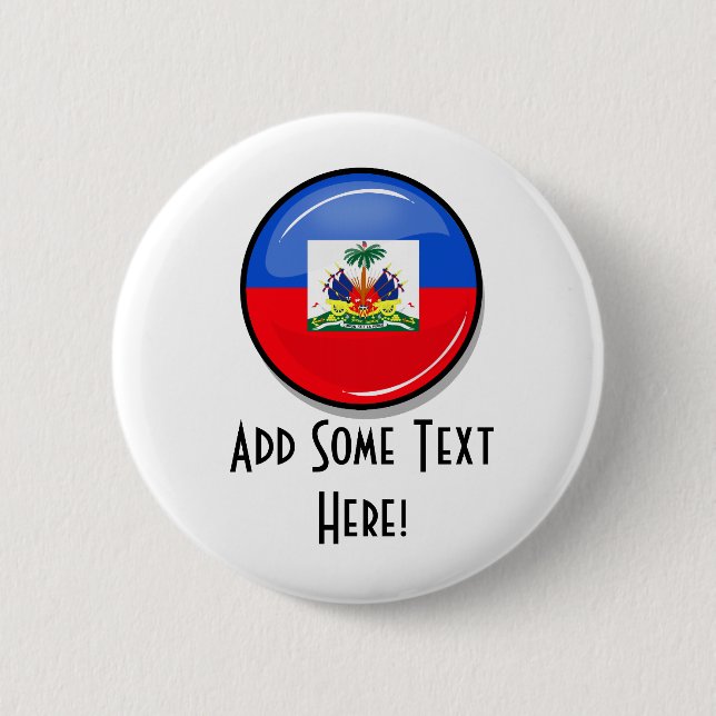 Glossy Round Haitian Flag 6 Cm Round Badge (Front)