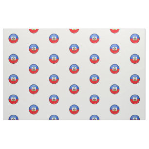 Glossy Round Haitian Flag Fabric