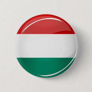 Glossy Round Hungarian Flag 6 Cm Round Badge