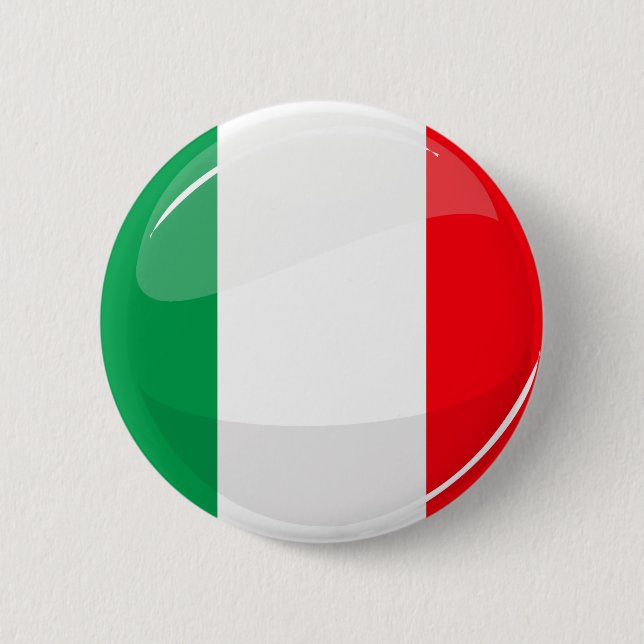 Glossy Round Italian Flag 6 Cm Round Badge (Front)