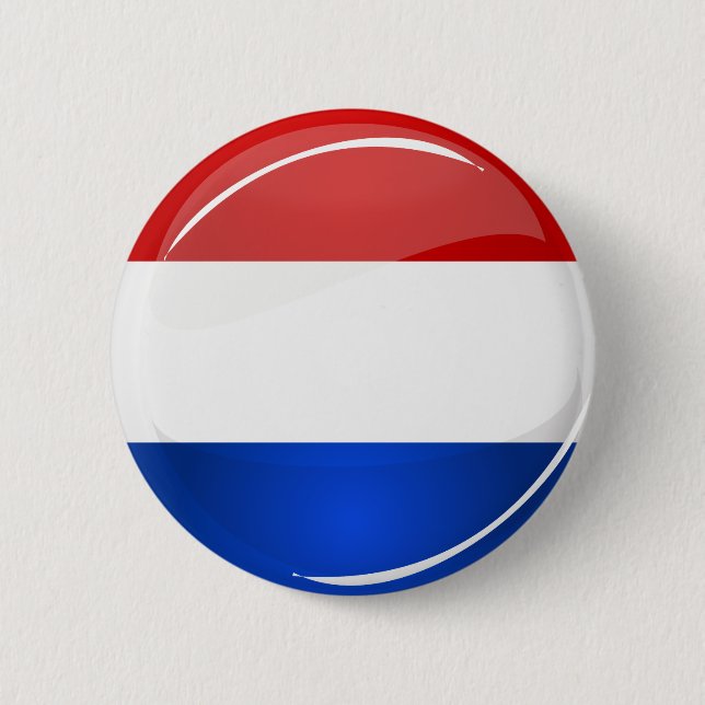 Glossy Round Netherlands Flag 6 Cm Round Badge (Front)