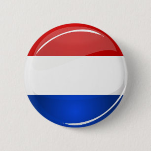 Glossy Round Netherlands Flag 6 Cm Round Badge