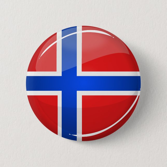 Glossy Round Norway Flag 6 Cm Round Badge (Front)