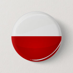 Glossy Round Polish Flag 6 Cm Round Badge