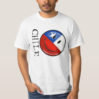 Glossy Round Smiling Chilean Flag