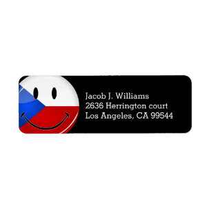 Glossy Round Smiling Czech Rep. Flag