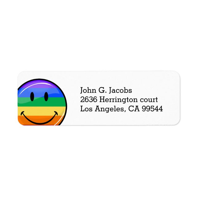 Glossy Round Smiling Gay Pride Flag (Front)