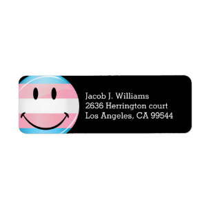 Glossy Round Smiling Transgender Flag