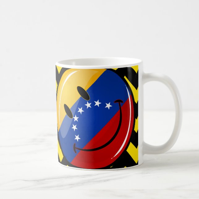 Glossy Round Smiling Venezuelan Flag Coffee Mug (Right)