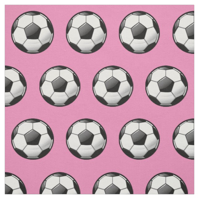 Glossy Round Soccer Ball Pink Fabric (Swatch)