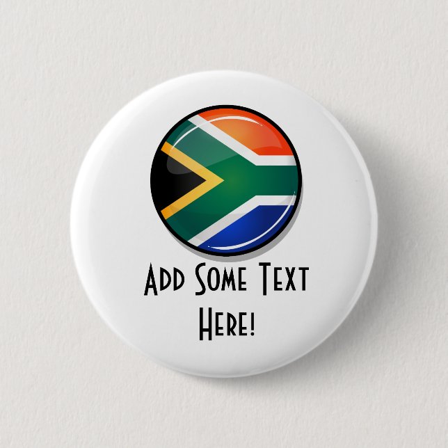 Glossy Round South African Flag 6 Cm Round Badge (Front)