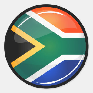 Glossy Round South African Flag Classic Round Sticker