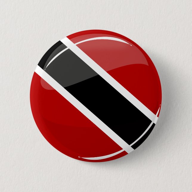 Glossy Round Trinidad and Tobago Flag 6 Cm Round Badge (Front)