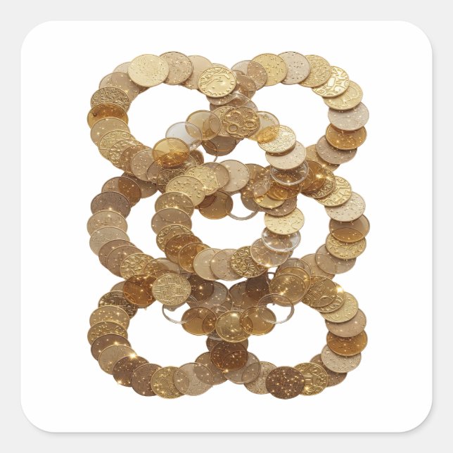 Glossy Silver GEMS OF ABUNDANCE Sticker Graphic (Front)