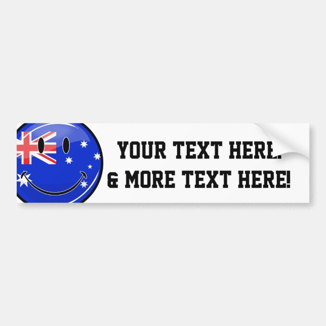 Glossy Smiling Australian Flag Bumper Sticker (Front)