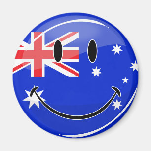 Glossy Smiling Australian Flag Magnet