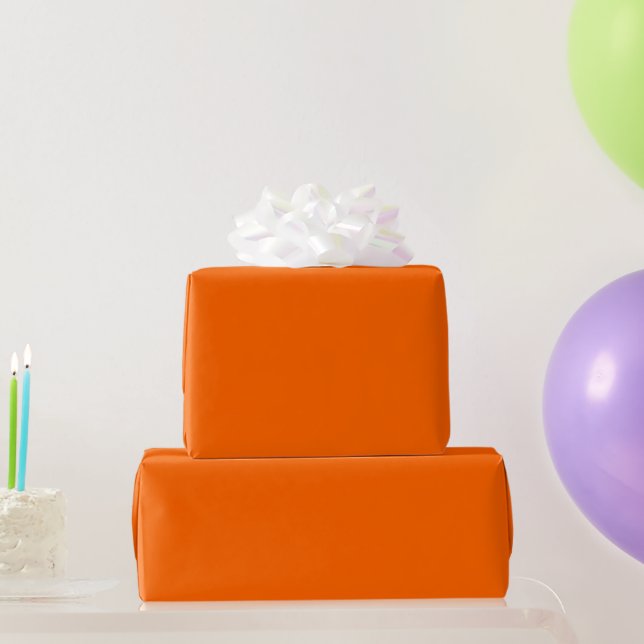 Glossy Solid Orange Wrapping Paper (Party Gifts)