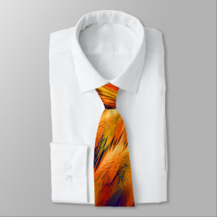 Glossy stained from red to orange, a little green tie